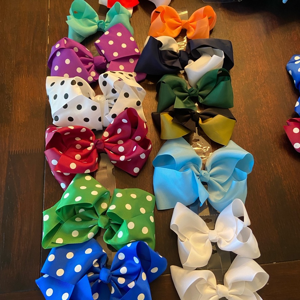 5 for $10 Colorful Polka Dot Hair Bows for Kids